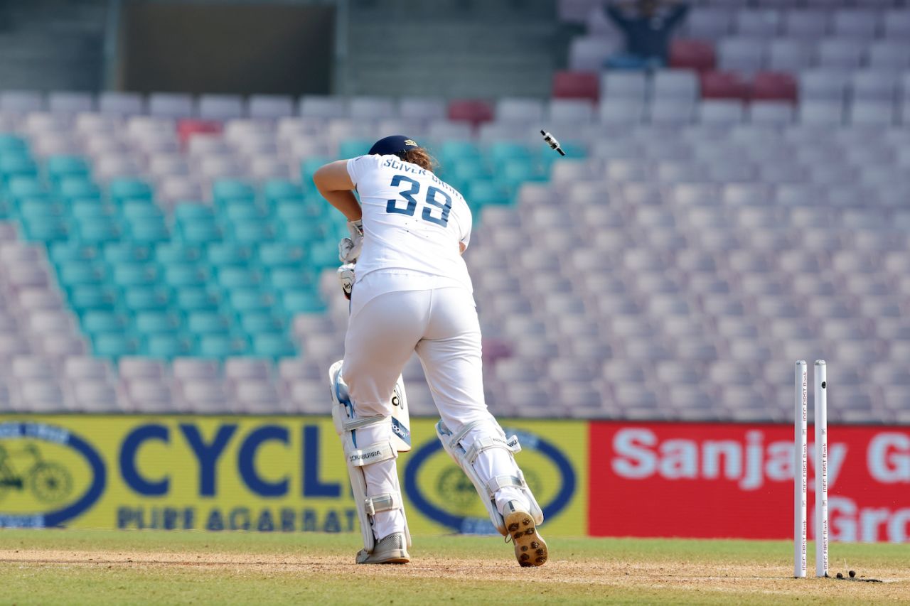 Nat Sciver-Brunt, England's batting mainstay, fell for a first-ball duck, India Women vs England Women, Only Test, DY Patil Stadium, Mumbai, 3rd day, December 16, 2023