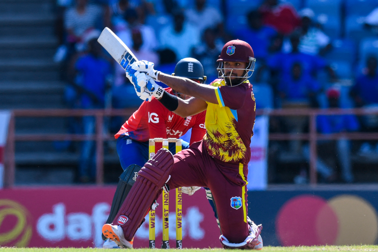 Nicholas Pooran pulls through the leg-side, West Indies vs England, 3rd T20I, Grenada, December 16, 2023
