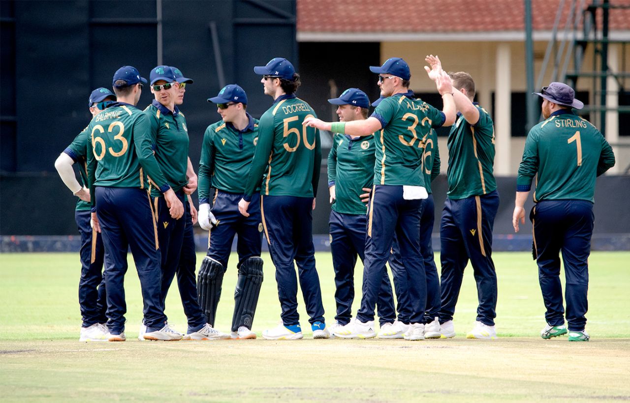 Ireland celebrate an early wicket, Zimbabwe vs Ireland, 3rd ODI, Harare, December 17, 2023