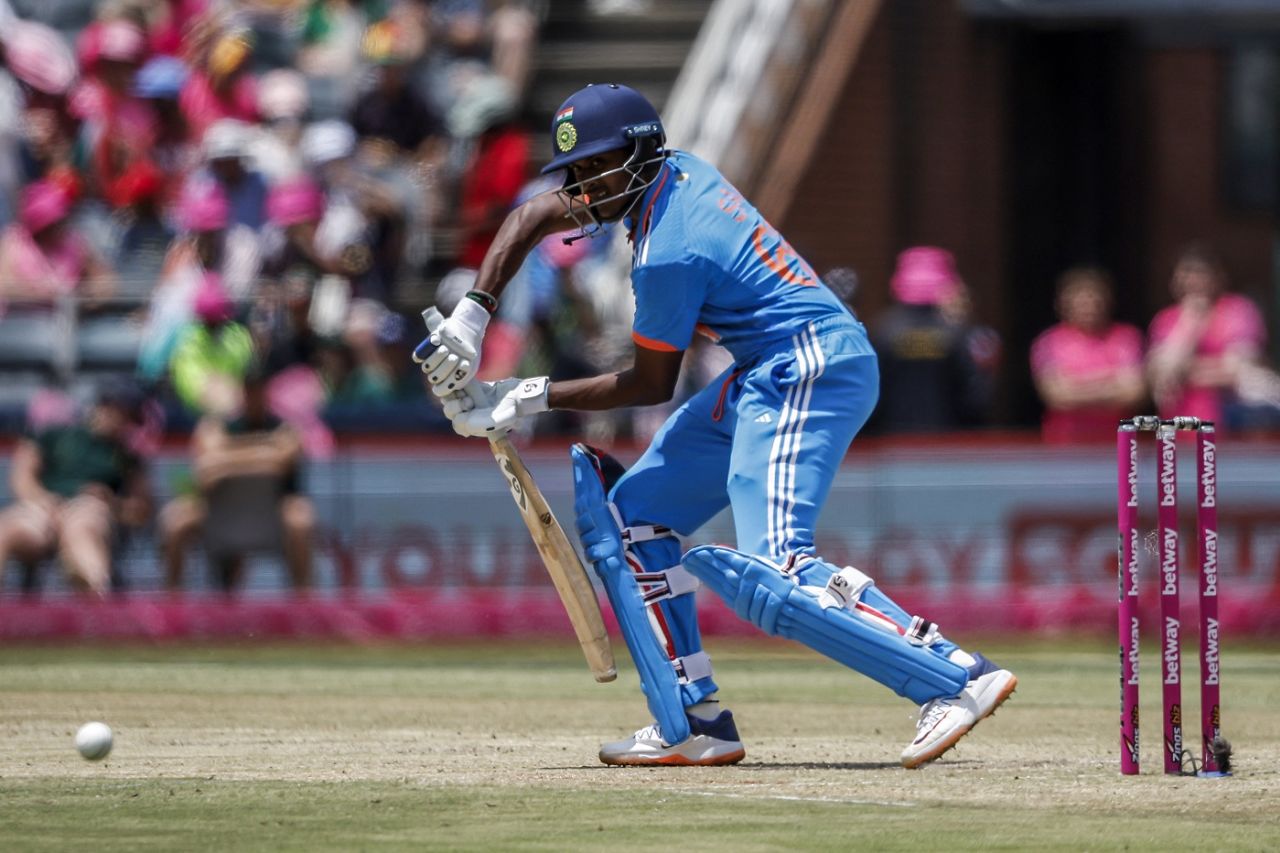 B Sai Sudharsan on his ODI debut survived an early lbw call, South Africa vs India, 1st ODI, Johannesburg, December 17, 2023