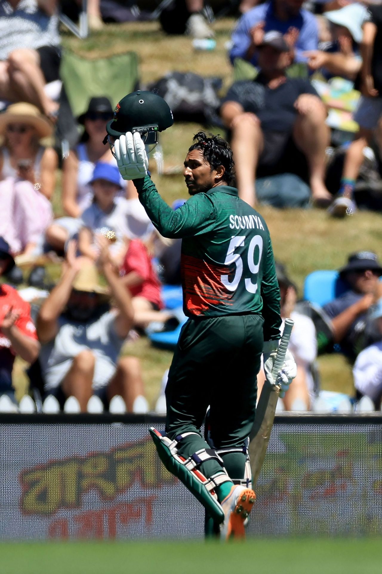 Soumya Sarkar walks back after smashing 169, New Zealand vs Bangladesh, 2nd ODI, Nelson, December 20, 2023