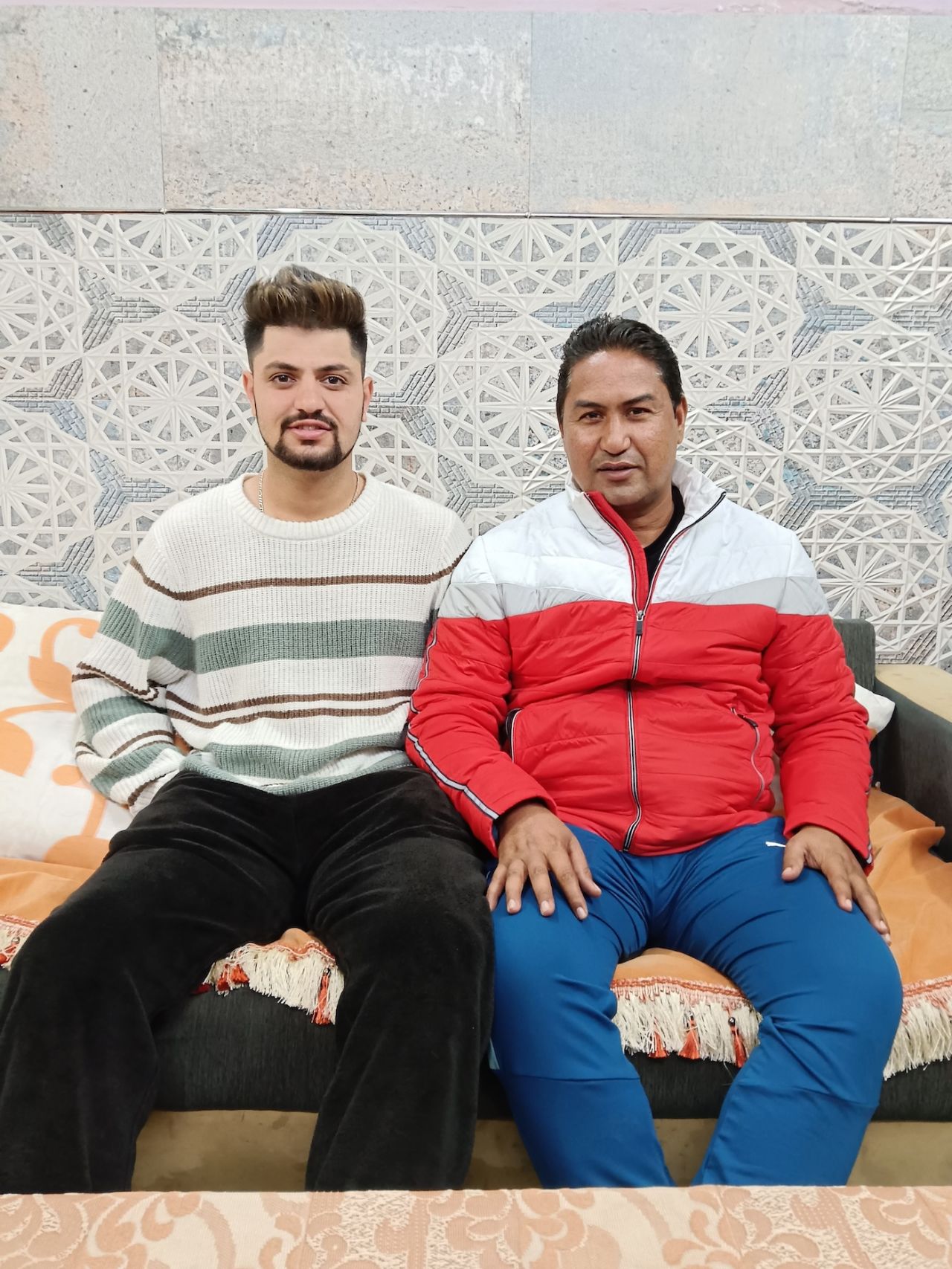Sameer Rizvi (L) with his coach - and maternal uncle - Tanqib Akhtar, Meerut, December 20, 2023