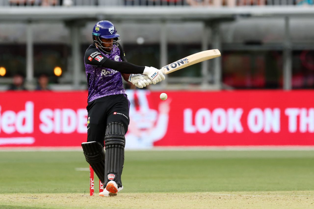 Chris Jordan struck some lusty blows at the end, Perth Scorchers vs Hobart Hurricanes, BBL 2023-24, Perth, December 20, 2023