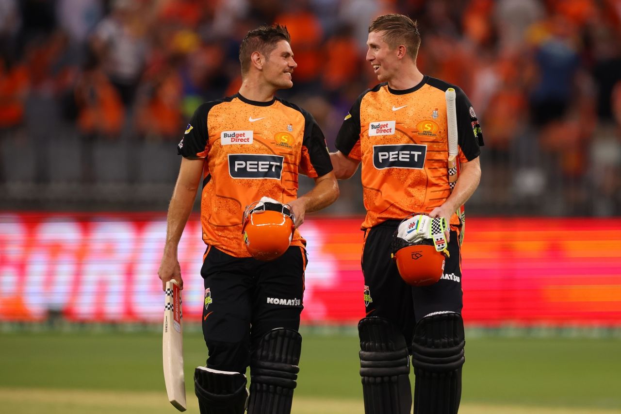 Zak Crawley and Aaron Hardie added 157 for the second wicket, Perth Scorchers vs Hobart Hurricanes, BBL, Perth, December 20, 2023