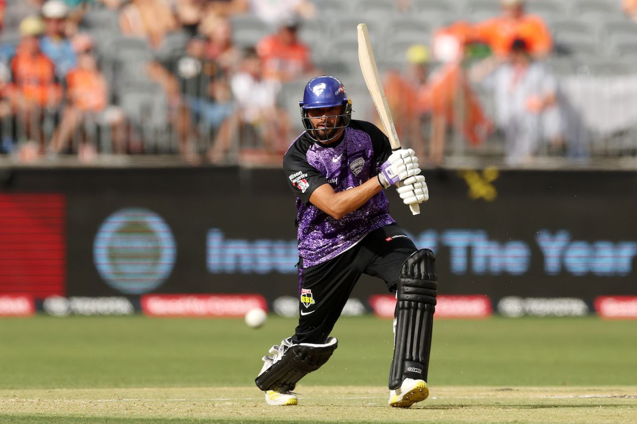 Nikhil Chaudhary made his BBL debut in style by top-scoring for Hobart Hurricanes, Perth Scorchers vs Hobart Hurricanes, BBL 2023-24, Perth, December 20, 2023