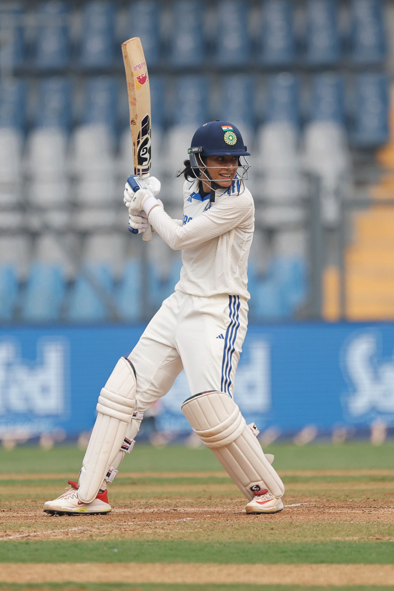 Smriti Mandhana will begin day two unbeaten on 43 off 49, India vs Australia, Only Test, Wankhede Stadium, Mumbai, 1st day, December 21, 2023