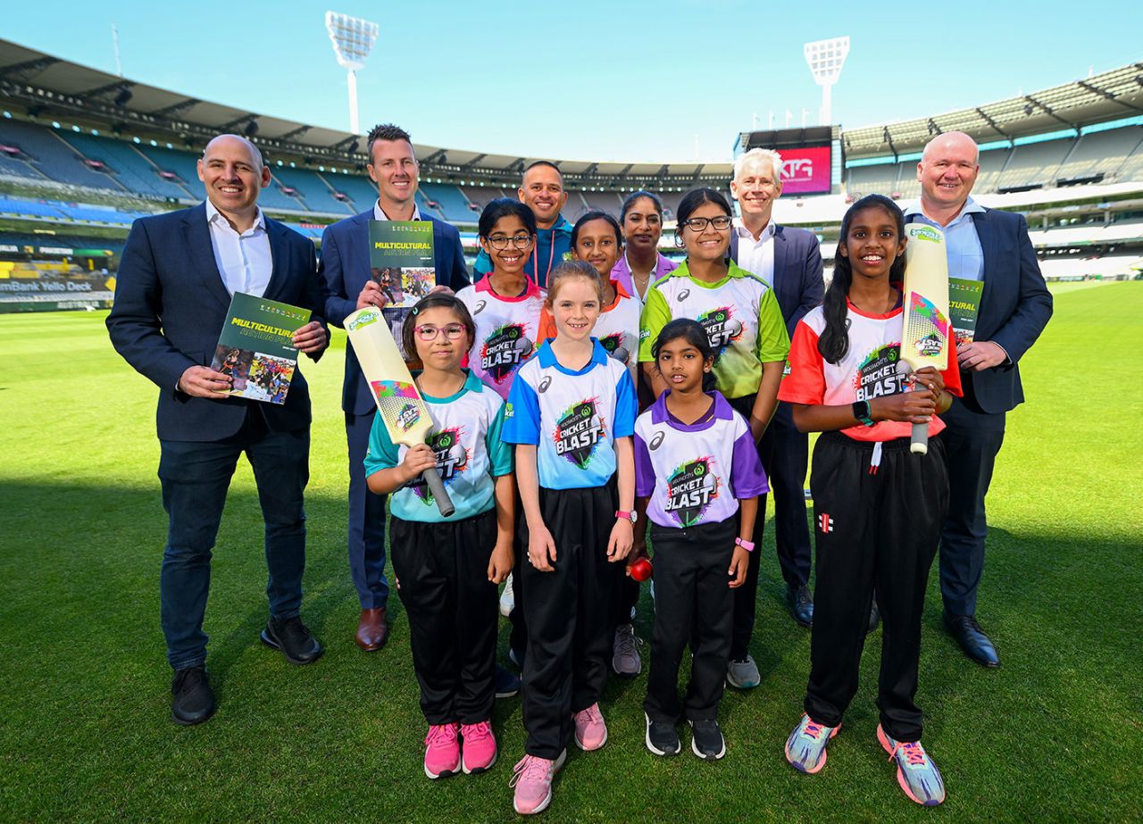 Usman Khawaja and Lisa Sthalekar were at the MCG to help launch the Multicultural Action Plan, MCG, December 22, 2023