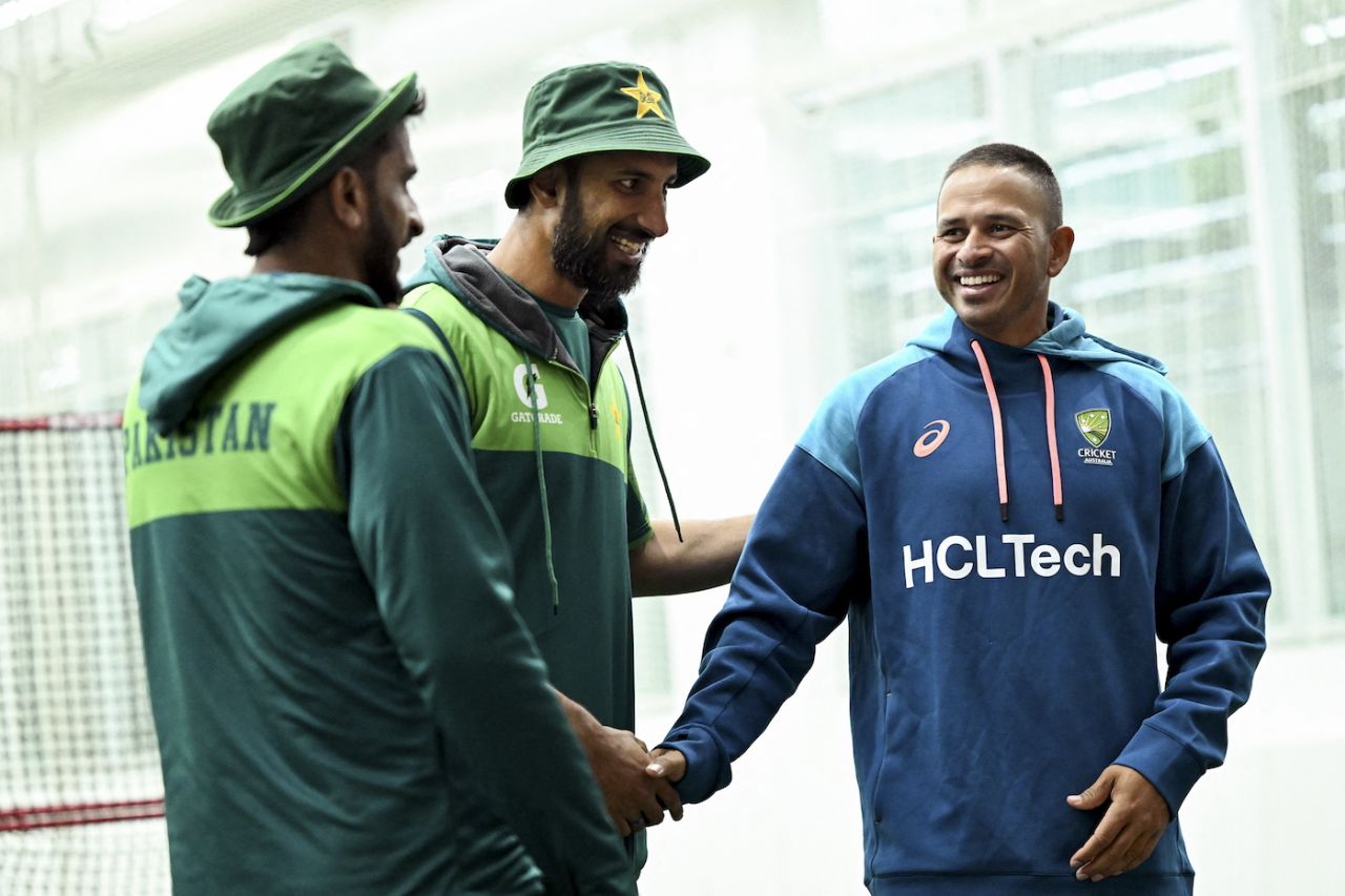 Hasan Ali, Shan Masood and Usman Khawaja exchange Christmas greetings, Melbourne, December 25, 2023