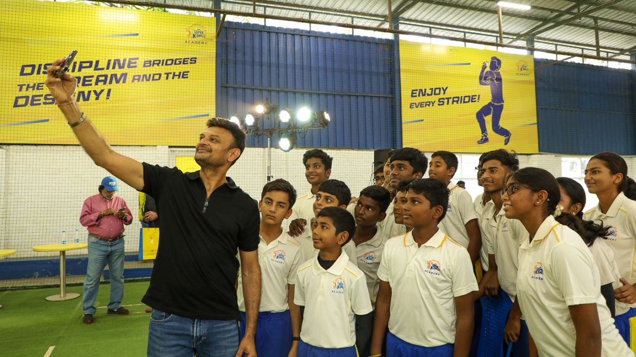 Hemang Badani at the Super Kings Academy, Chennai, December 24, 2023