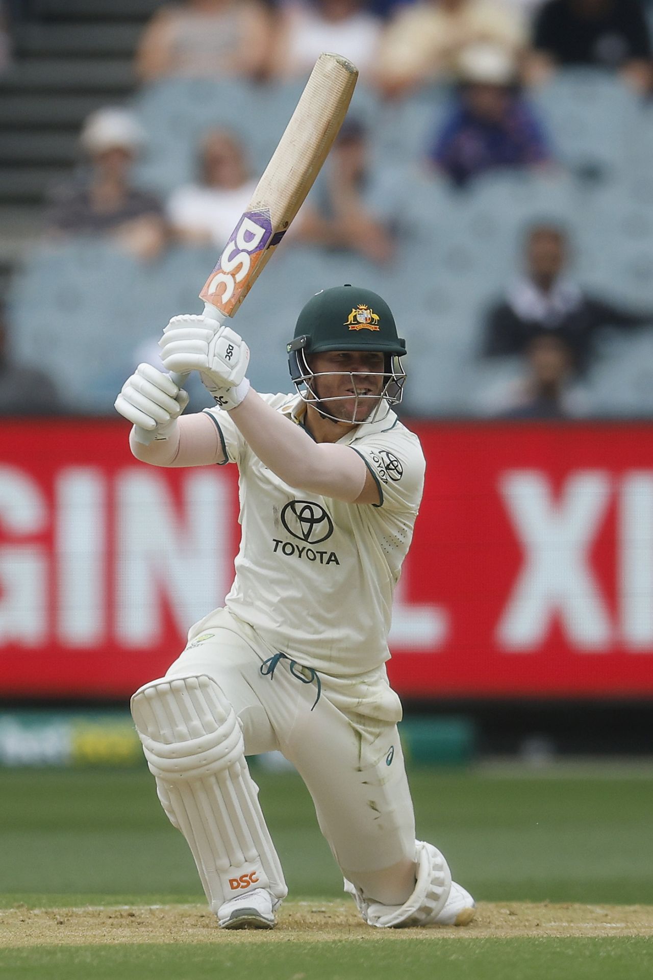 David Warner goes cover-driving, Australia vs Pakistan, 2nd Test, day one, Melbourne, December 26, 2023