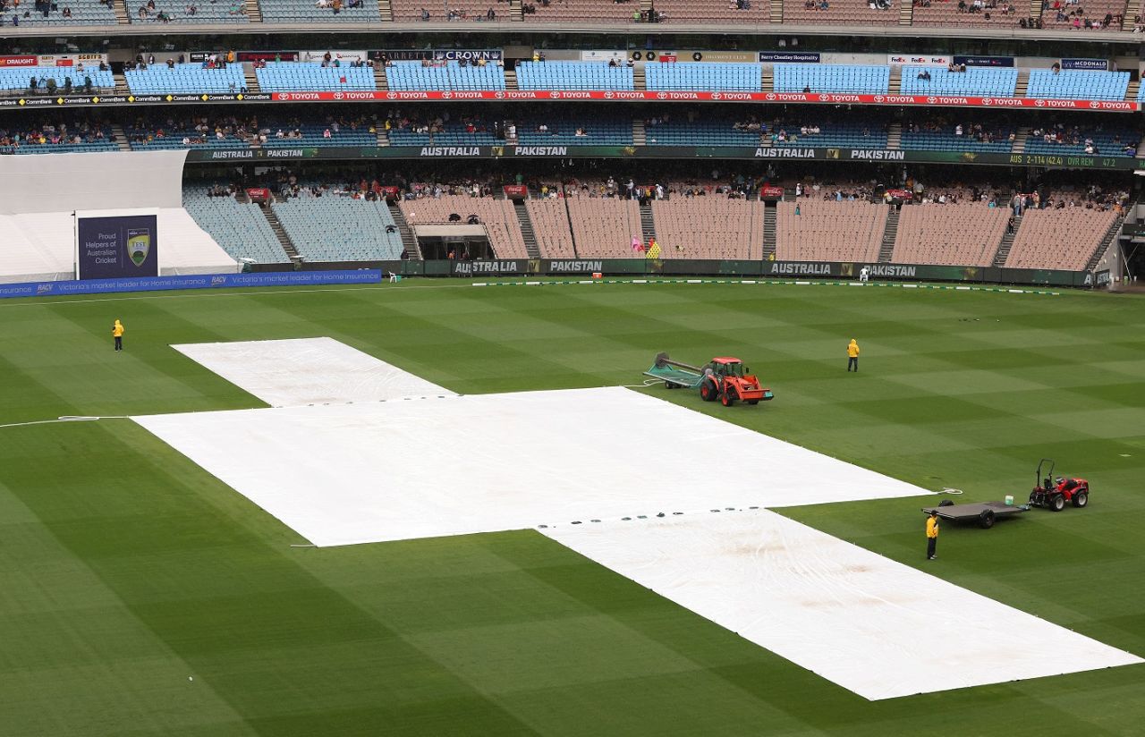 Covers came on just before early tea was taken, Australia vs Pakistan, 2nd Test, day one, Melbourne, December 26, 2023