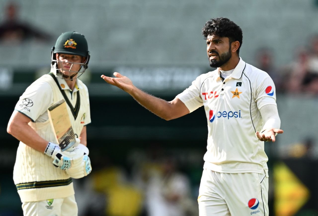 Aamer Jamal was sure he heard the nick from Steven Smith's bat, Australia vs Pakistan, 2nd Test, day one, Melbourne, December 26, 2023
