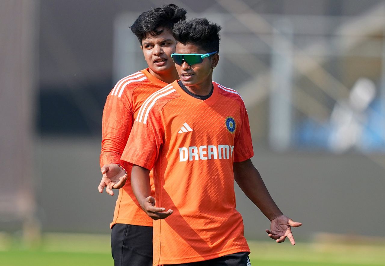 Shafali Verma and Pooja Vastrakar at India's training session, Mumbai, December 27, 2023