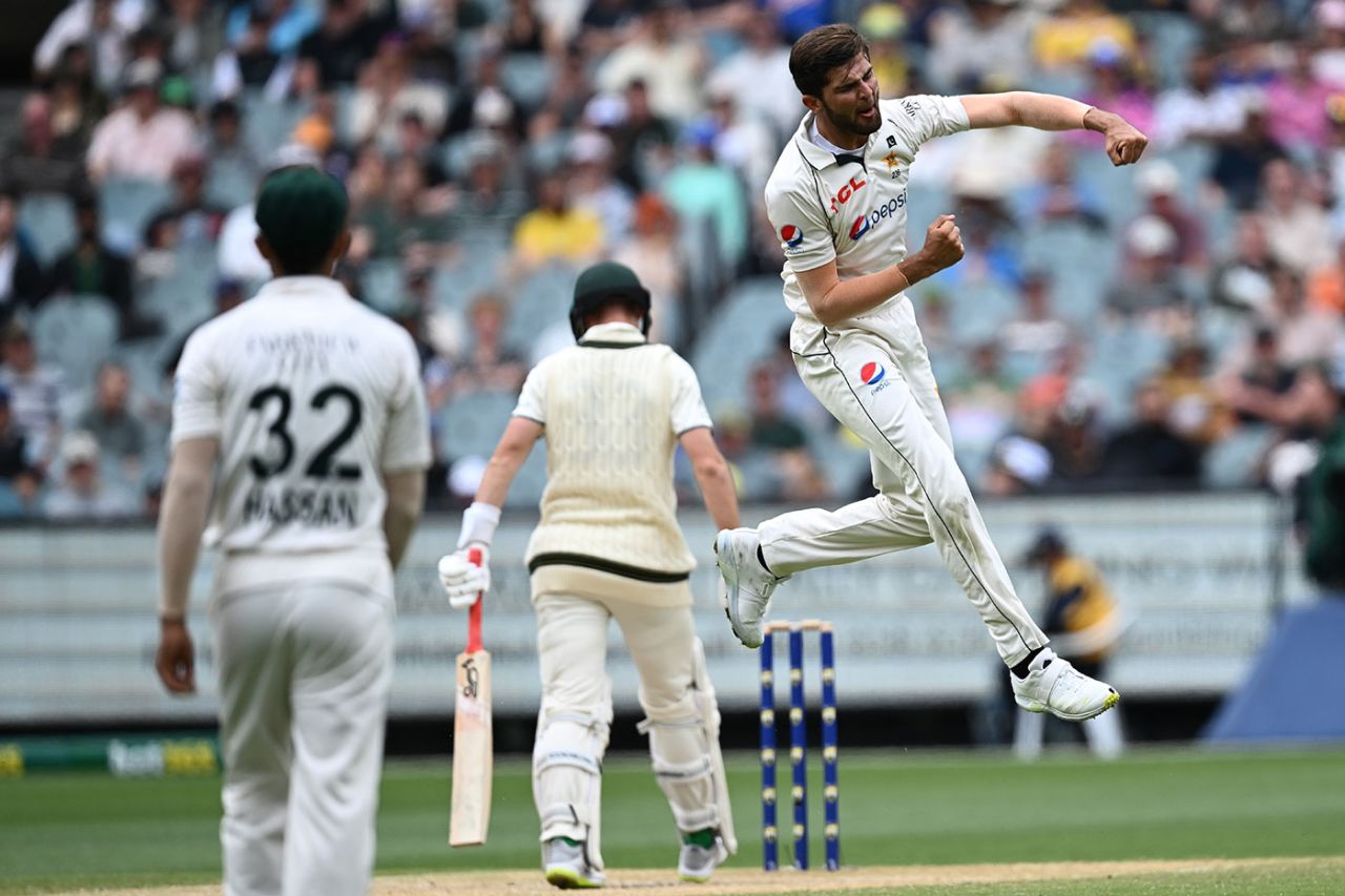 Shaheen Afridi claimed Marnus Labuschagne with the last ball before lunch, Australia vs Pakistan, 2nd Test, MCG, December 28, 2023