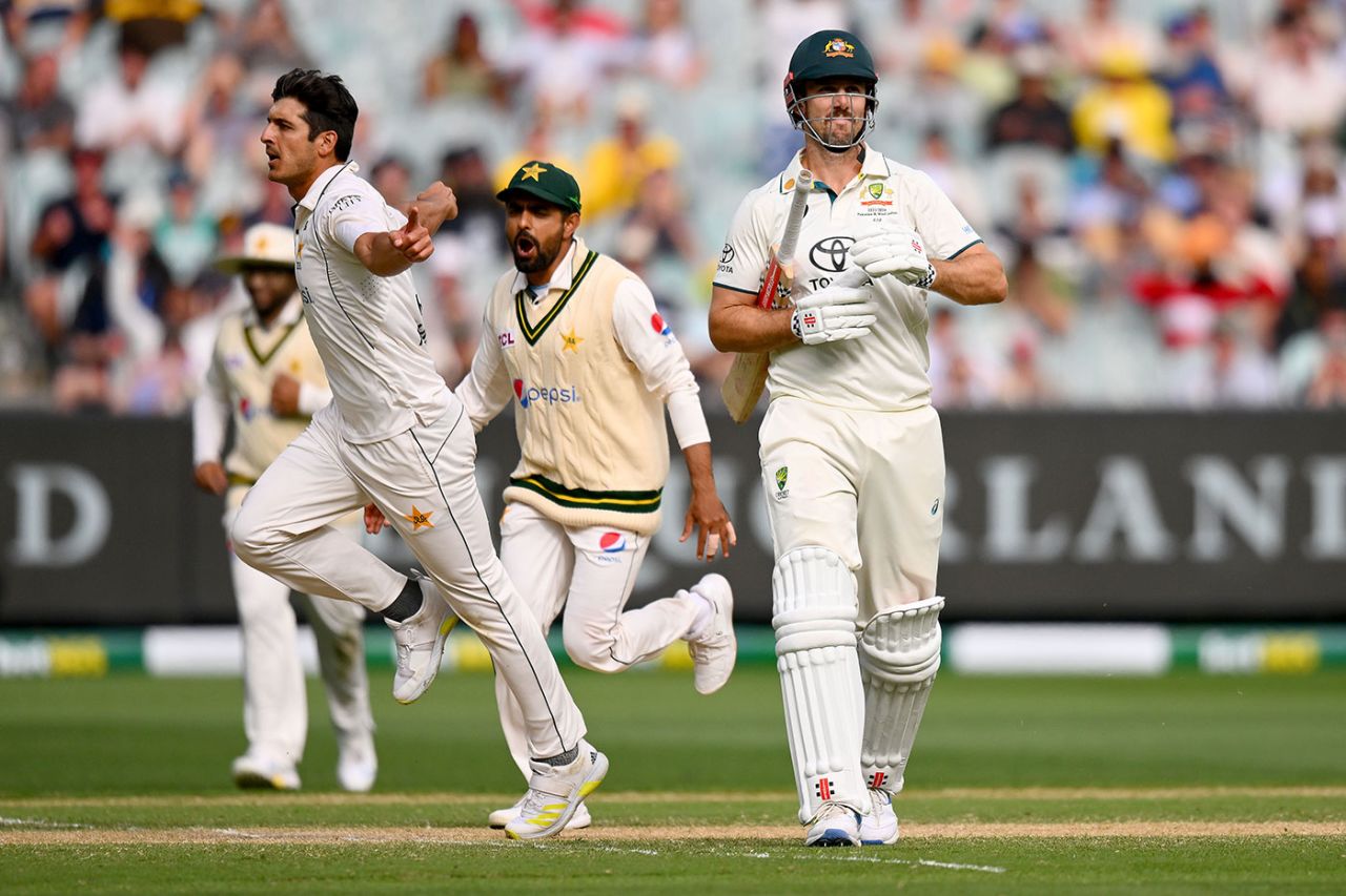 Mir Hamza removed Mitchell Marsh for 96, Australia vs Pakistan, 2nd Test, Melbourne, 3rd day December 28, 2023