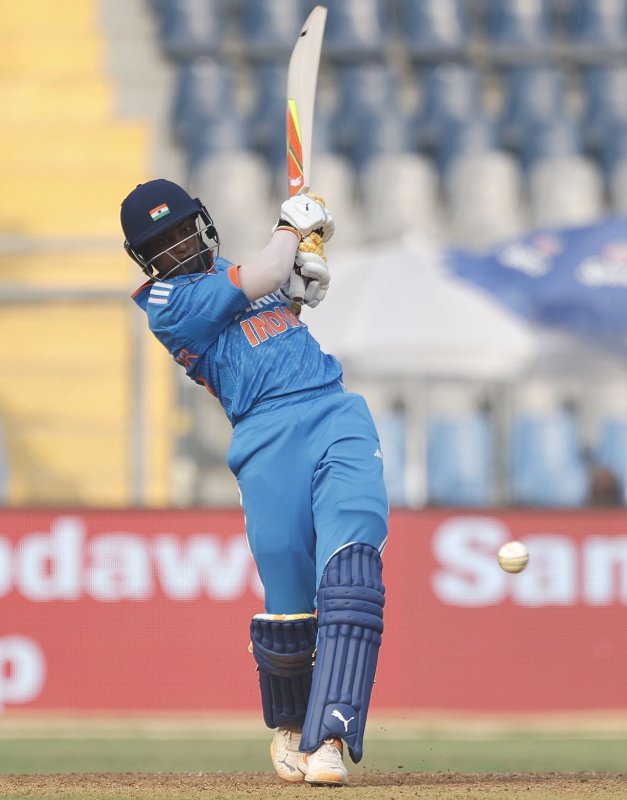 Pooja Vastrakar used her feet against pace and pummeled deliveries down the ground, India vs Australia, 1st ODI, Mumbai, December 28, 2023