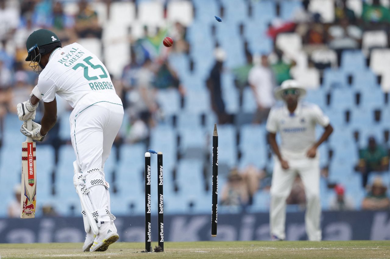 Kagiso Rabada lost his stumps to Jasprit Bumrah, South Africa vs India, 1st Test, Centurion, 3rd day, December 28, 2023