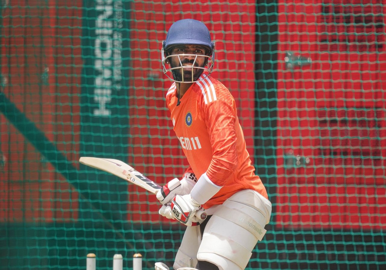 KS Bharat bats in the nets, Centurion, December 30, 2023