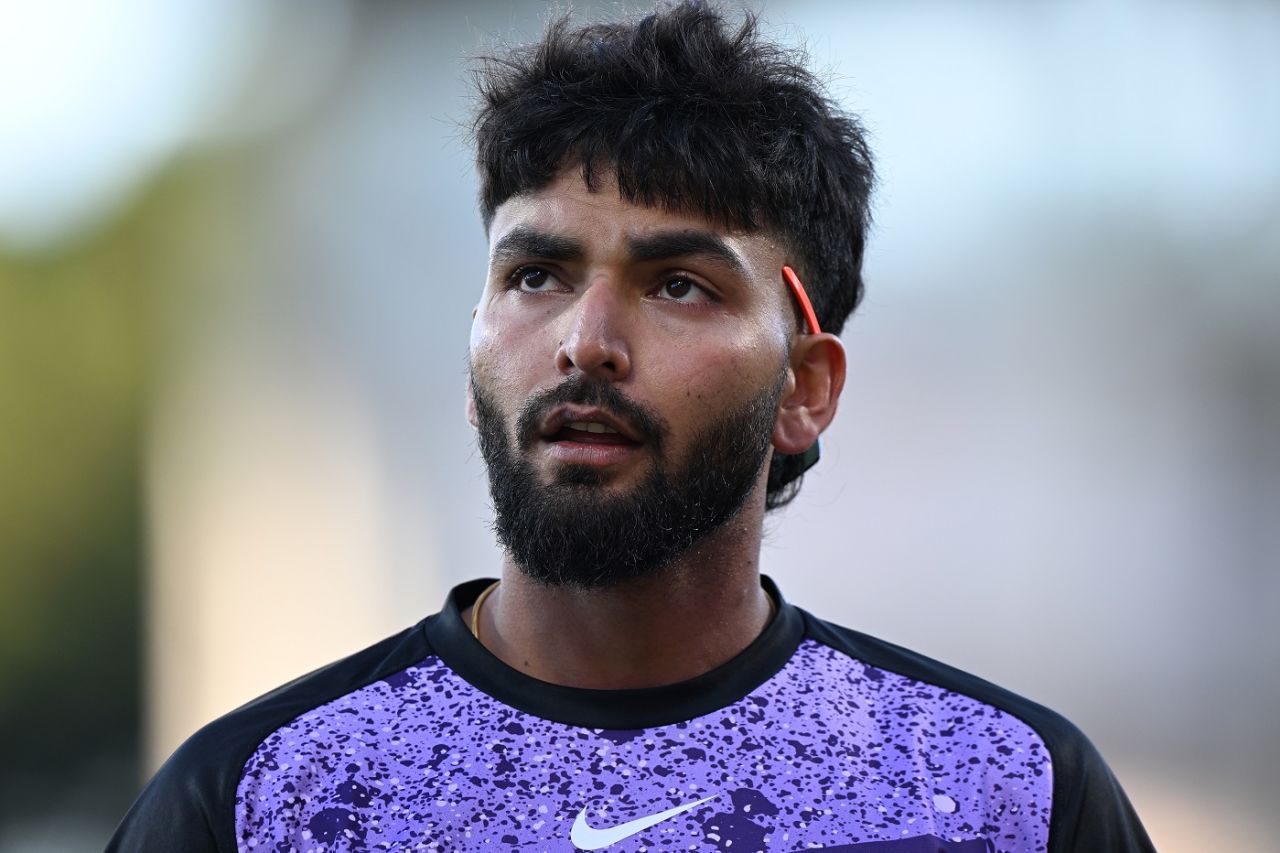 Nikhil Chaudhary looks on, Hobart Hurricanes vs Melbourne Renegades, Hobart, December 23, 2023
