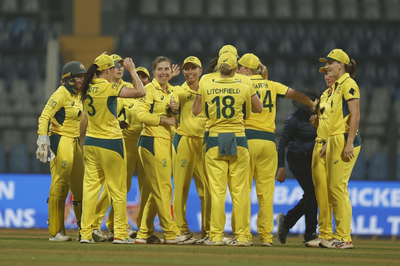 Georgia Wareham got a wicket with her first ball, India vs Australia, 3rd women's ODI, Mumbai, January 2, 2024