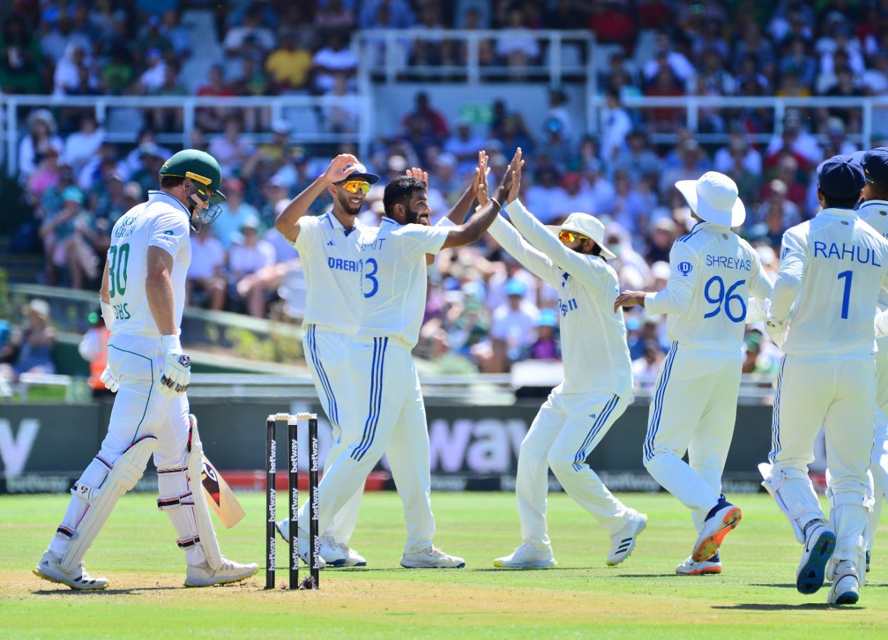 Amid the mayhem caused by Mohammed Siraj, Jasprit Bumrah accounted for Tristan Stubbs, South Africa vs India, 2nd Test, Cape Town, 1st day, January 3, 2024