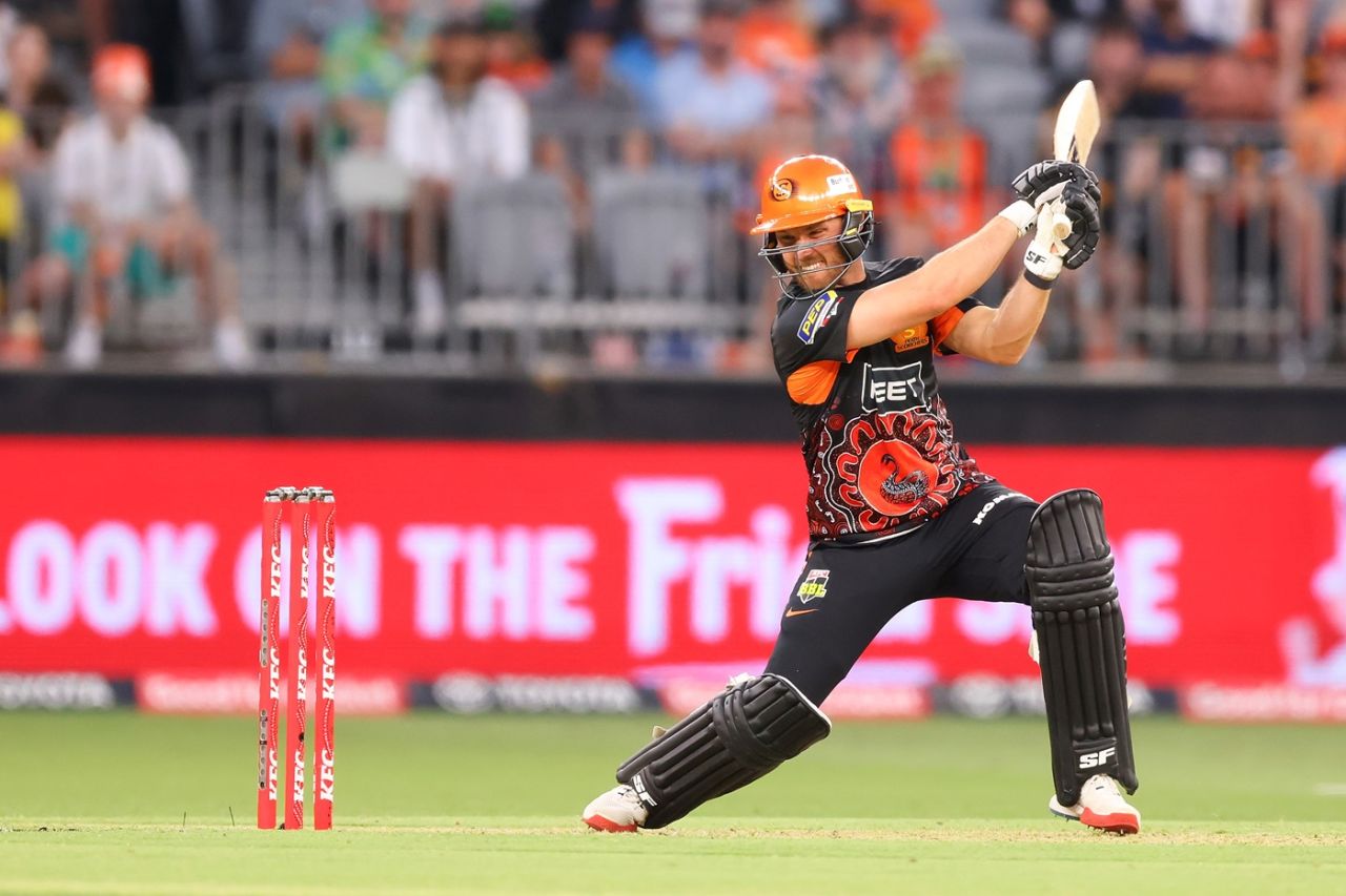 Laurie Evans hit an 18-ball half-century, Perth Scorchers vs Adelaide Strikers, BBL 2023-24, Perth, January 3, 2024