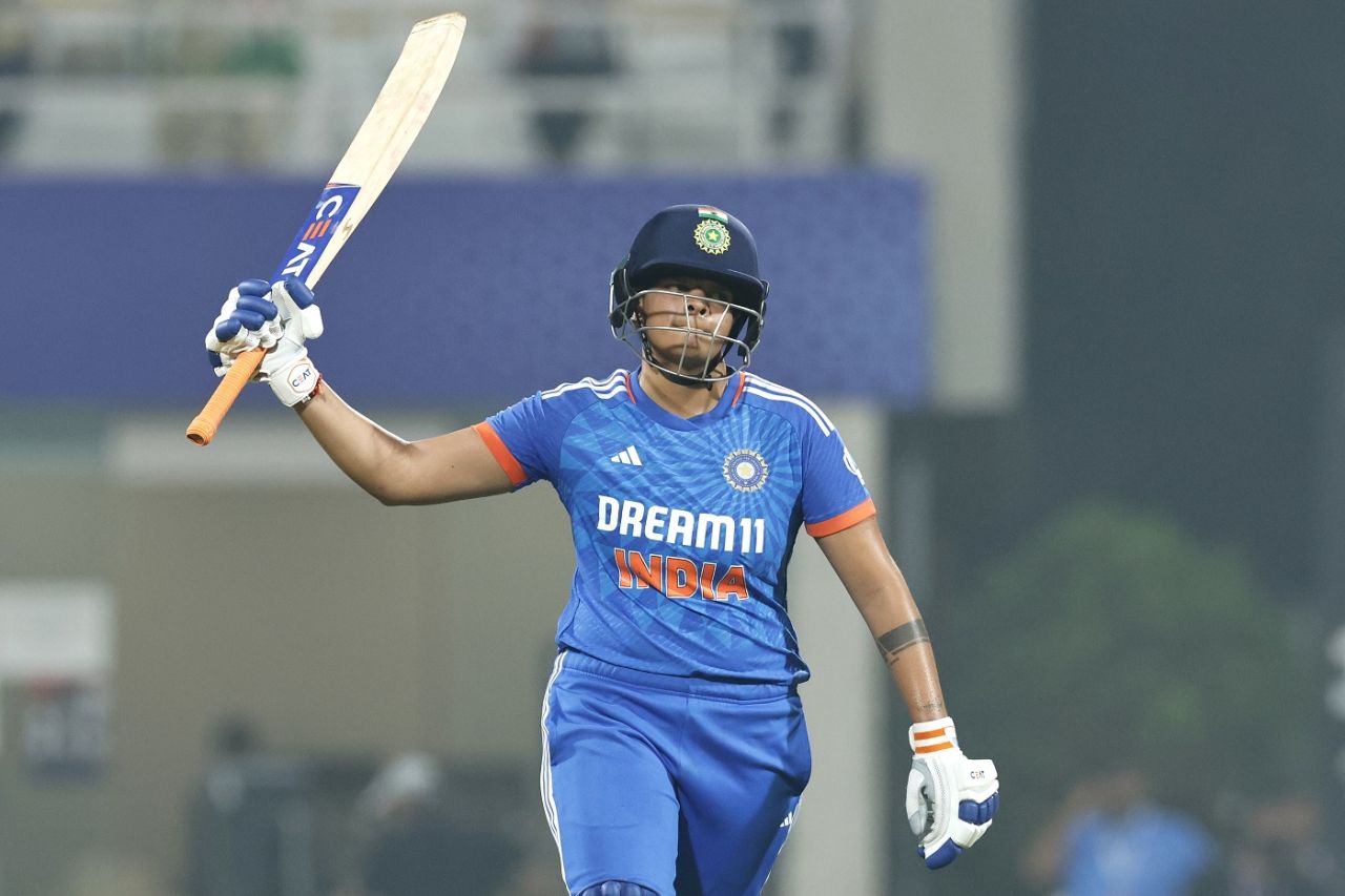 Shafali Verma reached her half-century in 32 balls, 1st women's T20I, Navi Mumbai, January 5, 2024