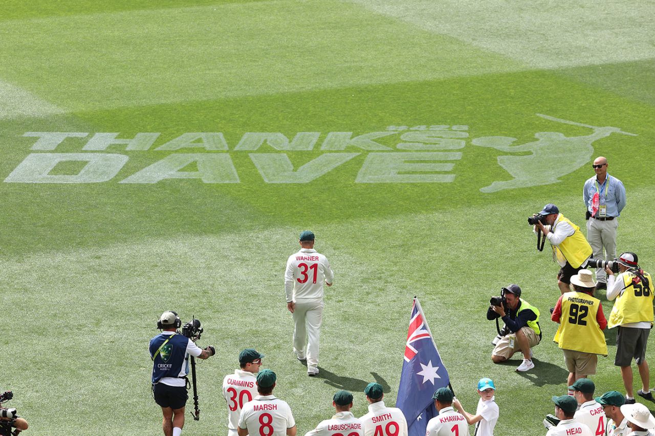 David Warner led out the Australians, Australia vs Pakistan, 3rd Test, SCG, January 6, 2024