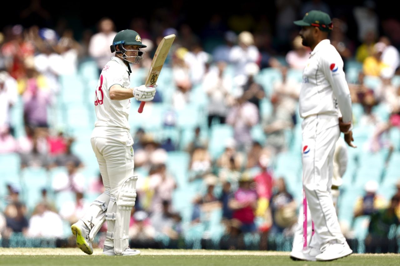 Marnus Labuschagne acknowledges his half-century, Australia vs Pakistan, 3rd Test, SCG, 4th day, January 6, 2024