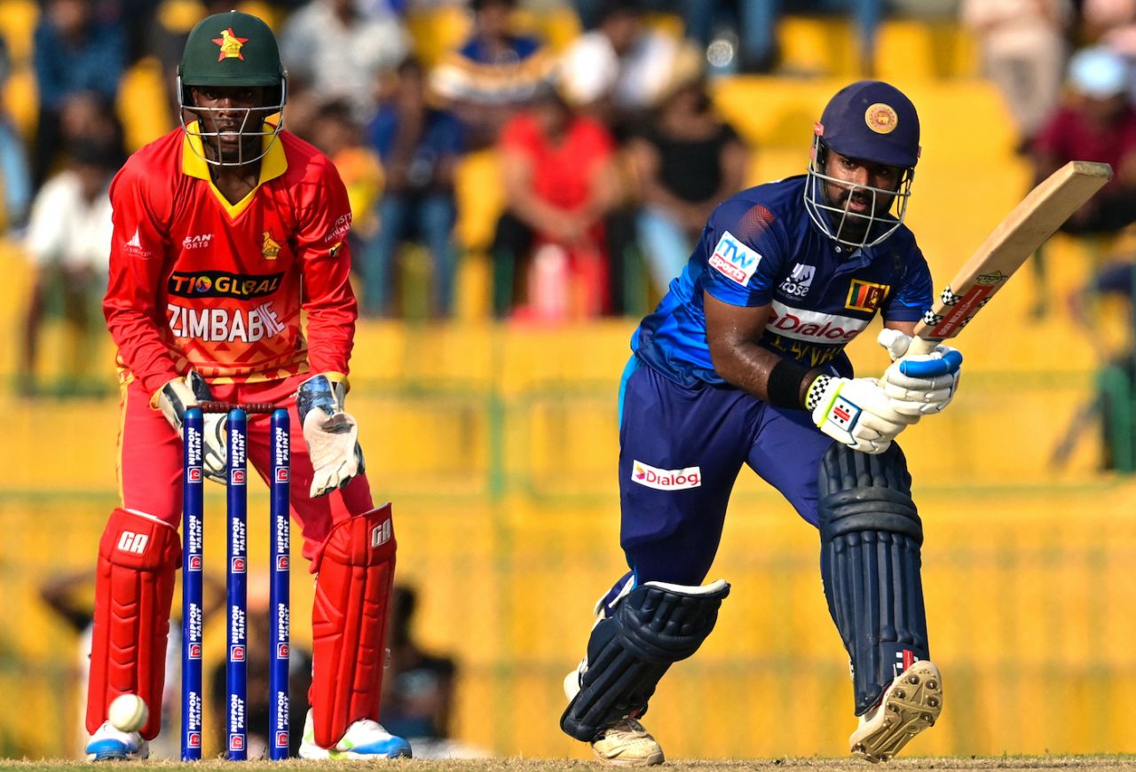 Charith Asalanka dragged Sri Lanka's innings amid wickets falling at the other end, Sri Lanka vs Zimbabwe, 1st ODI, Colombo, January 6, 2024