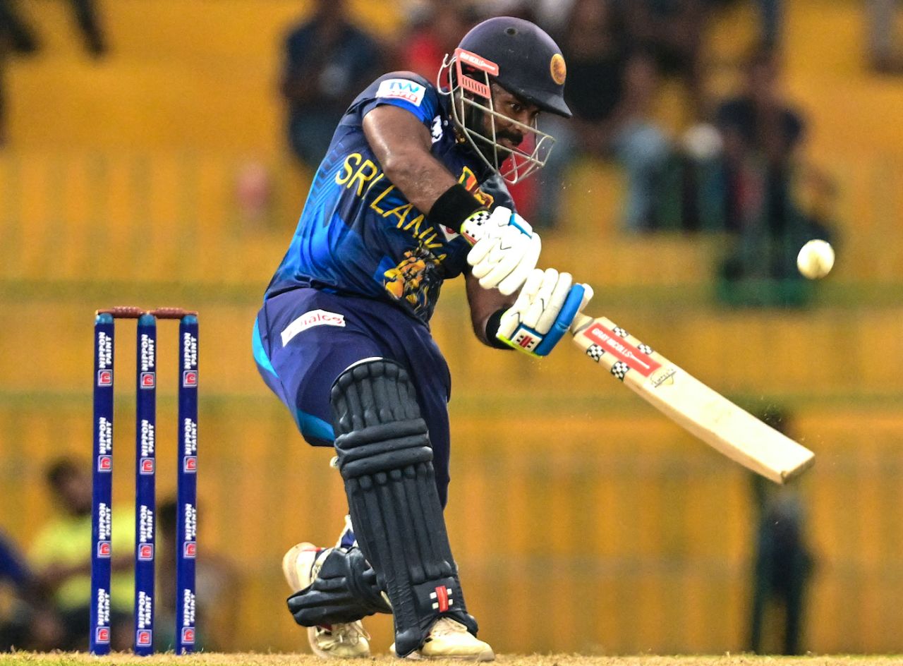 Charith Asalanka hit nine fours and four sixes in his 101, Sri Lanka vs Zimbabwe, 1st ODI, Colombo, January 6, 2024