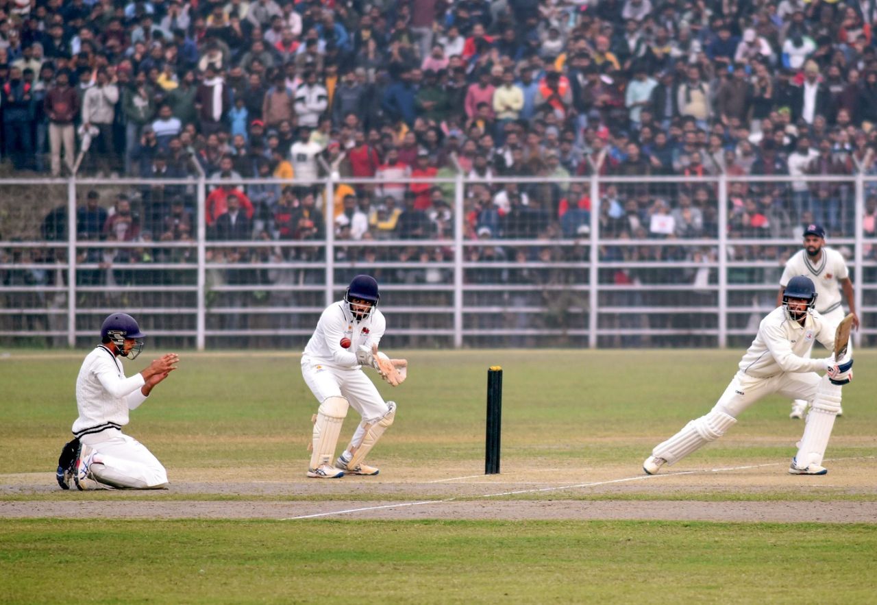 Bihar's Akash Raj dinks one away, Bihar vs Mumbai, Ranji Trophy, Patna, 2nd day, January 6, 2024