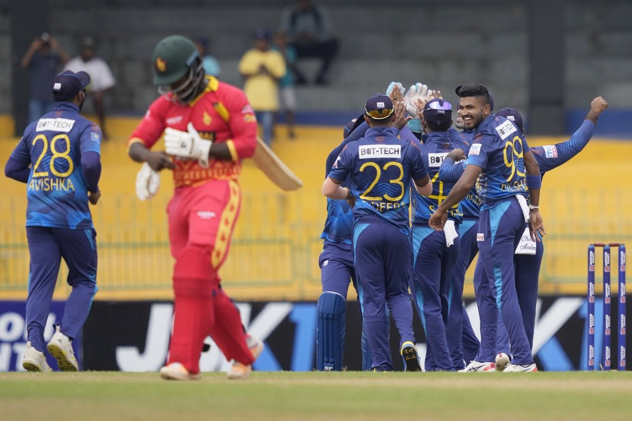 Tinashe Kamunhukamwe was out to Dilshan Madushanka for a duck for the second game in a row,  Sri Lanka vs Zimbabwe, 2nd ODI, Colombo, January 8, 2024
