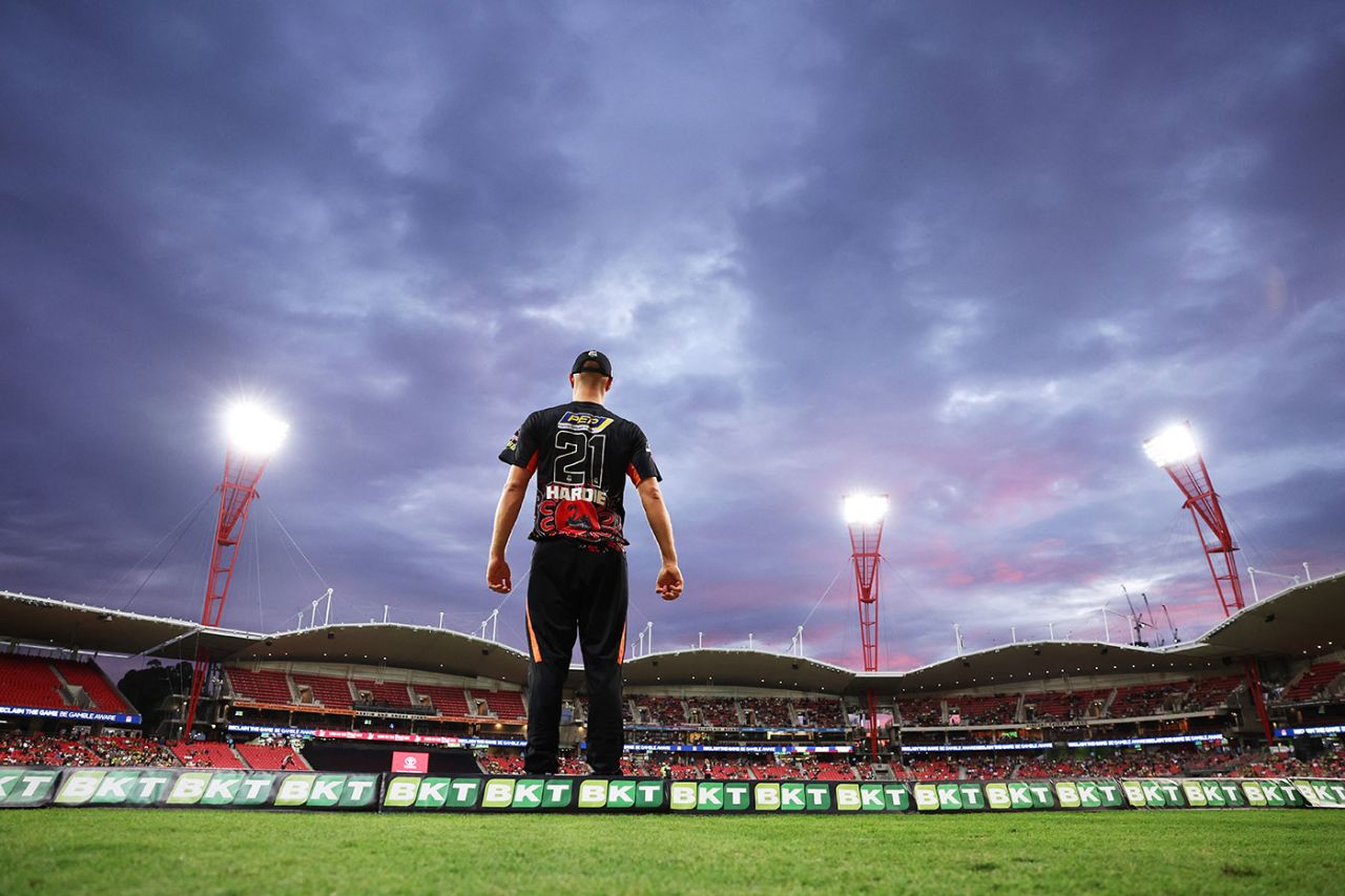 A view across Sydney Showground stadium, Sydney Thunder vs Perth Scorchers, BBL, Sydney, January 8, 2024