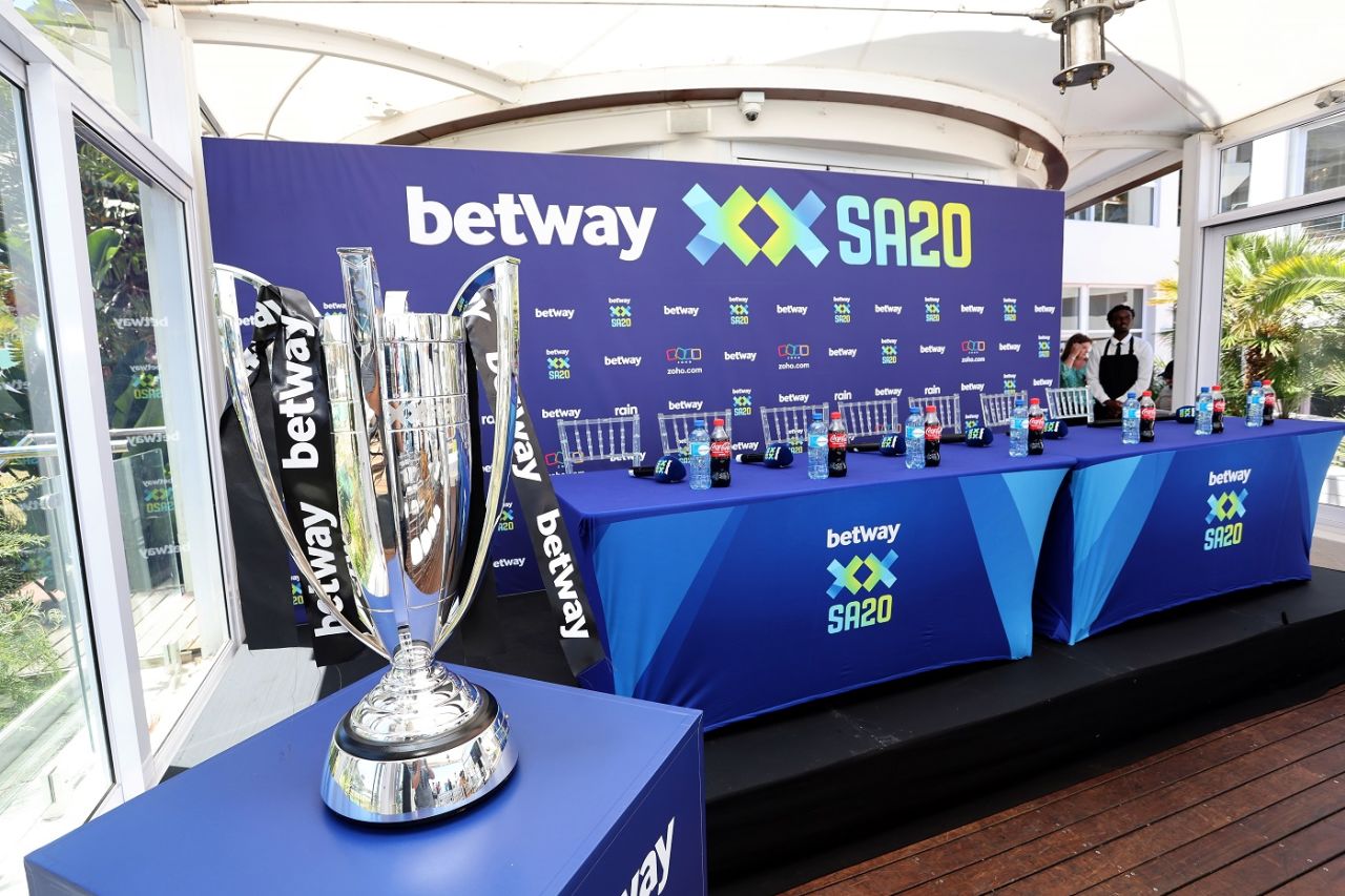The SA20 trophy in all its glory at the captain's event ahead, SA20, Cape Town, January 8, 2024
