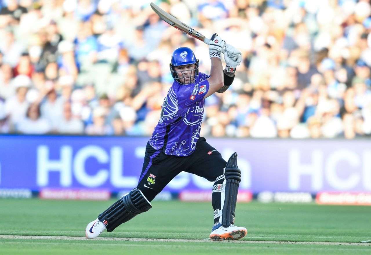 Ben McDermott cracked an unbeaten 95 off 61 balls to take Hobart Hurricanes to 165, Adelaide Strikers vs Hobart Hurricanes, BBL 2023-24, Adelaide, January 9, 2024