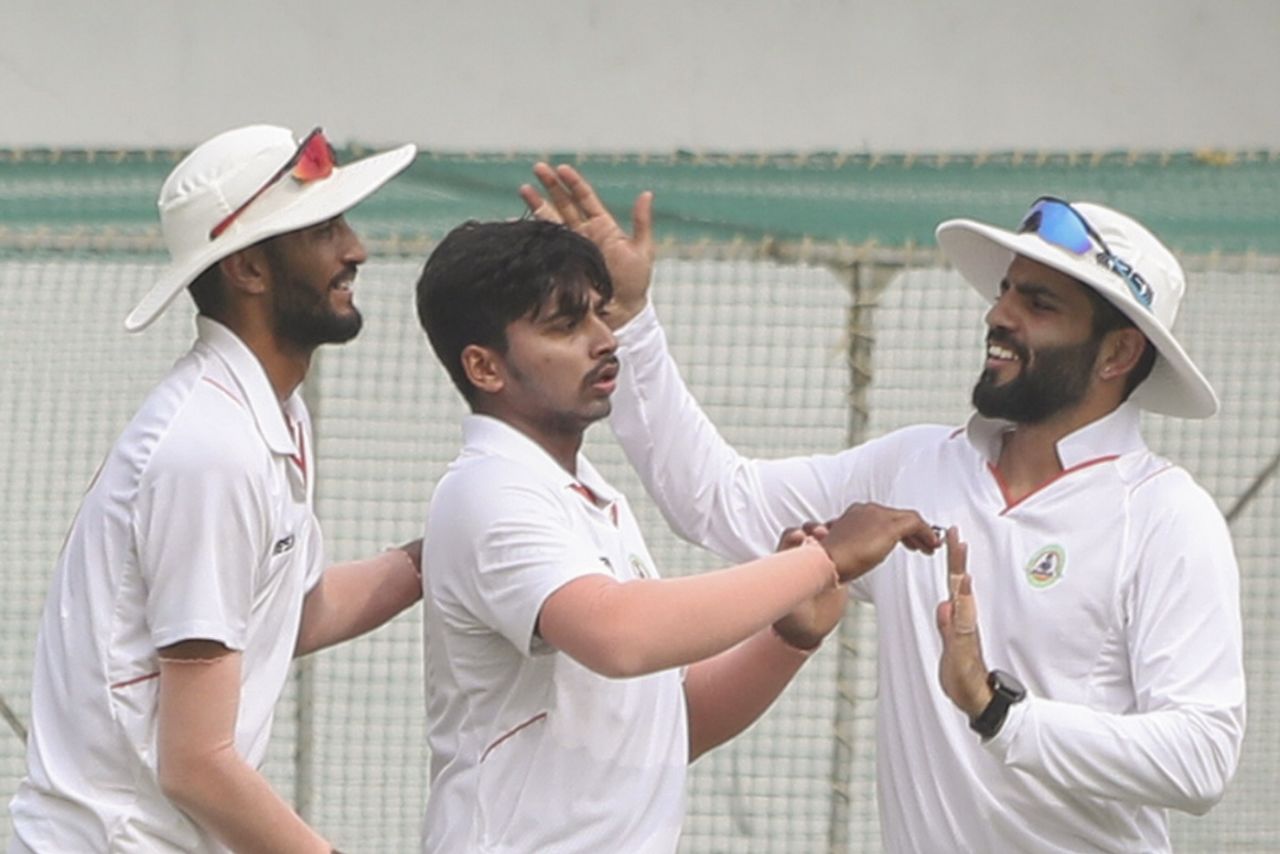 Darshan Nalkande celebrates a wicket Vidarbha vs Services, Nagpur, 3rd day, Ranji Trophy, January 7, 2024