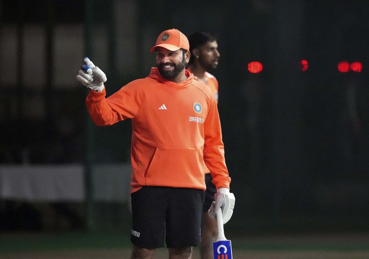 Rohit Sharma was in good spirits during India's training session, Mohali, January 10, 2024