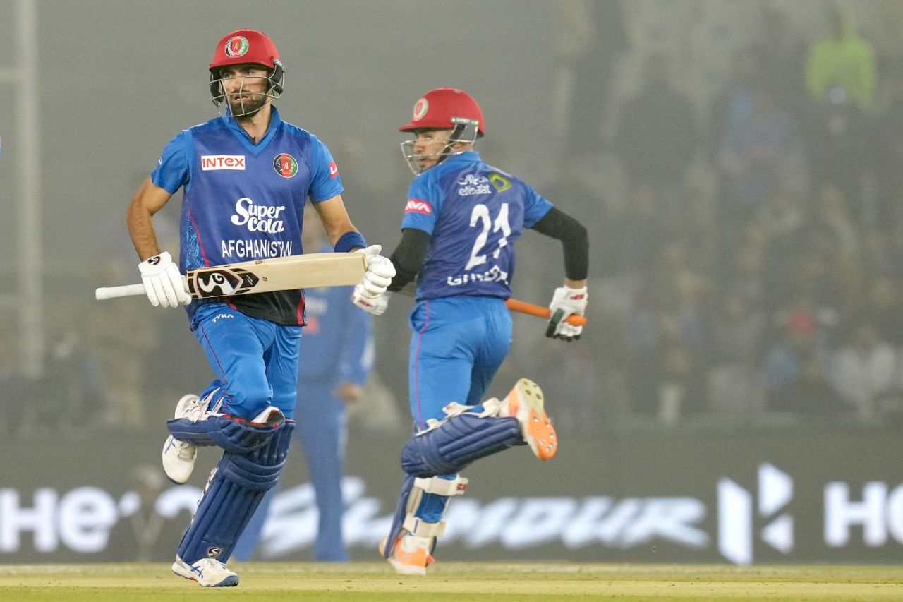 Rahmanullah Gurbaz and Ibrahim Zadran put up Afghanistan's first fifty-run opening stand against India in T20Is, India vs Afghanistan, 1st T20I, Mohali, January 11, 2024
