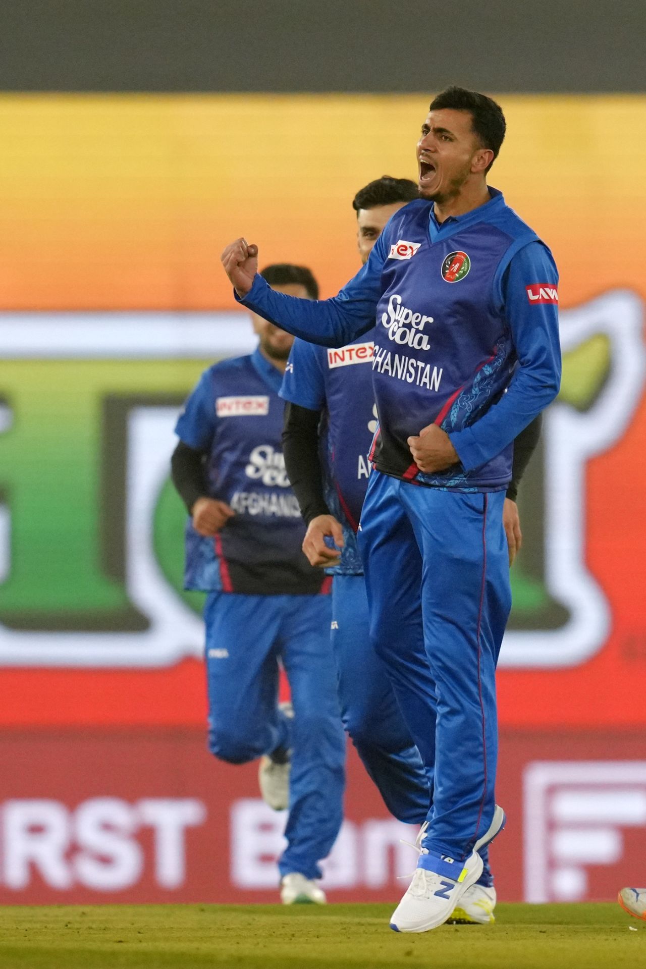 Mujeeb Ur Rahman celebrates a wicket, India vs Afghanistan, 1st T20I, Mohali, January 11, 2024