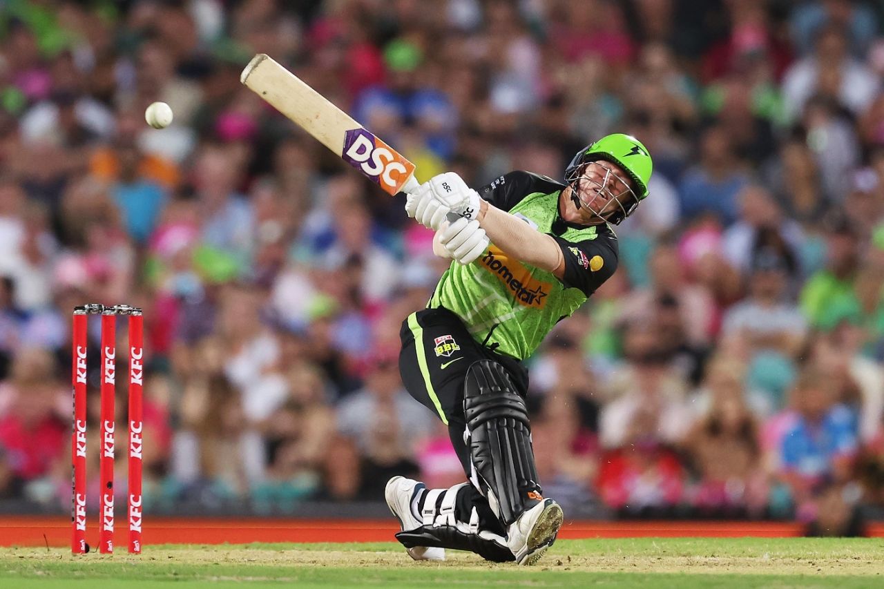 David Warner slugs one away, Sydney Sixers vs Sydney Thunder, BBL, SCG, January 12, 2024