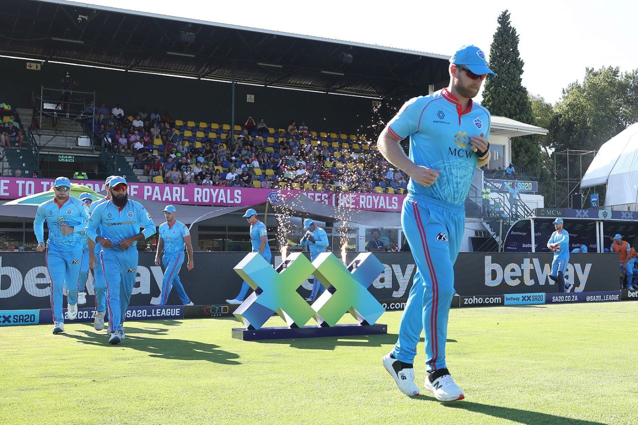 Jimmy Neesham captained Pretoria Capitals in the injury-enforced absence of Wayne Parnell, Paarl Royals vs Pretoria Capitals, SA 20 2024, Paarl, January 12, 2024