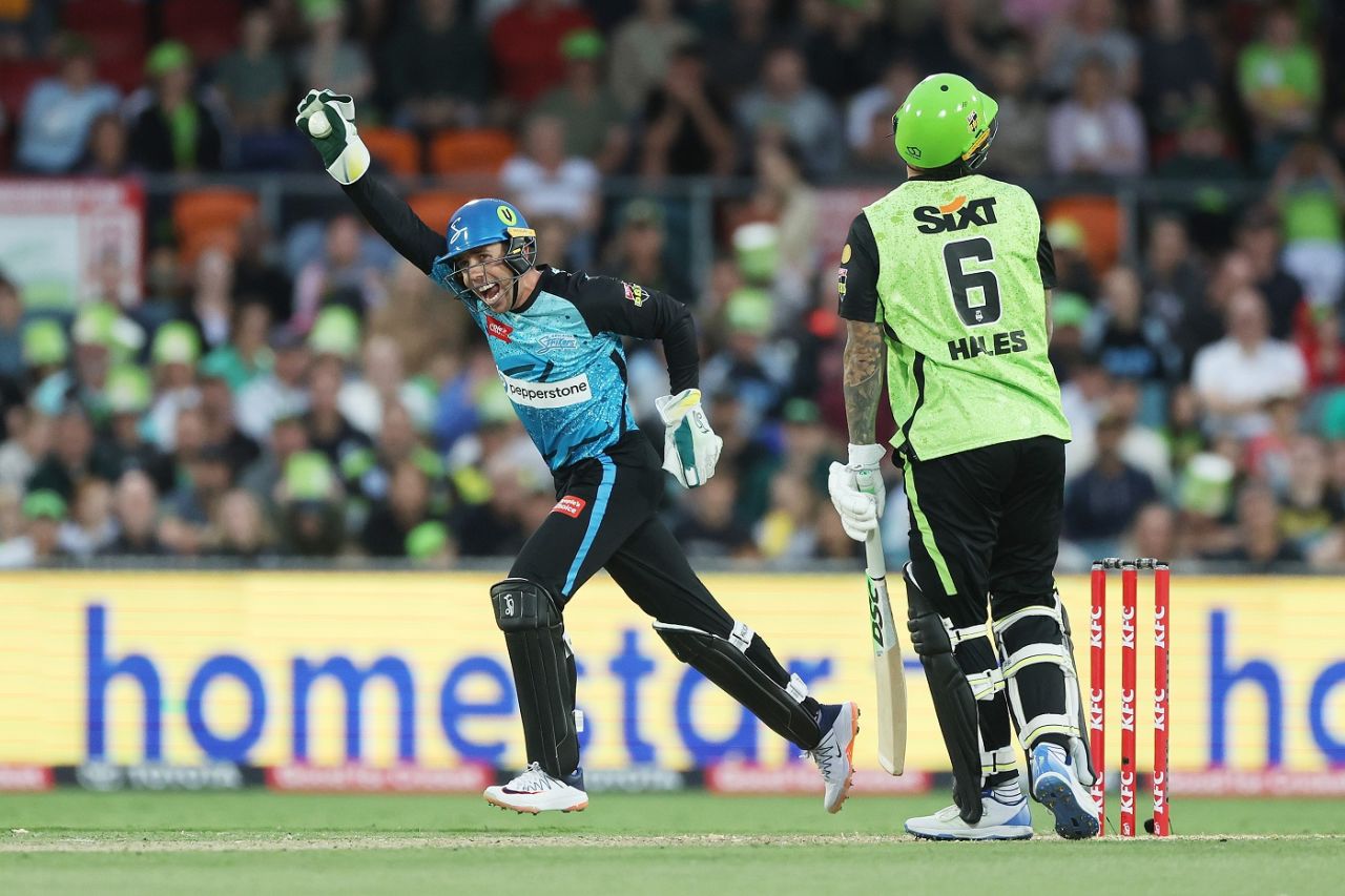 Alex Hales was dismissed for 43