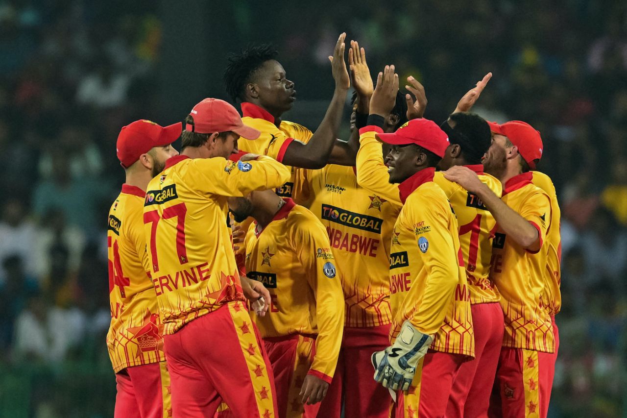 Blessing Muzarabani took the third wicket in the powerplay, Sri Lanka vs Zimbabwe, 1st T20I, Colombo, January 14, 2024