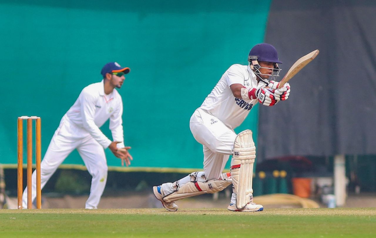 Lovekesh Bansal bats against Vidarbha, Vidarbha vs Services, Ranji Trophy, Nagpur, 3rd day, January 7, 2024
