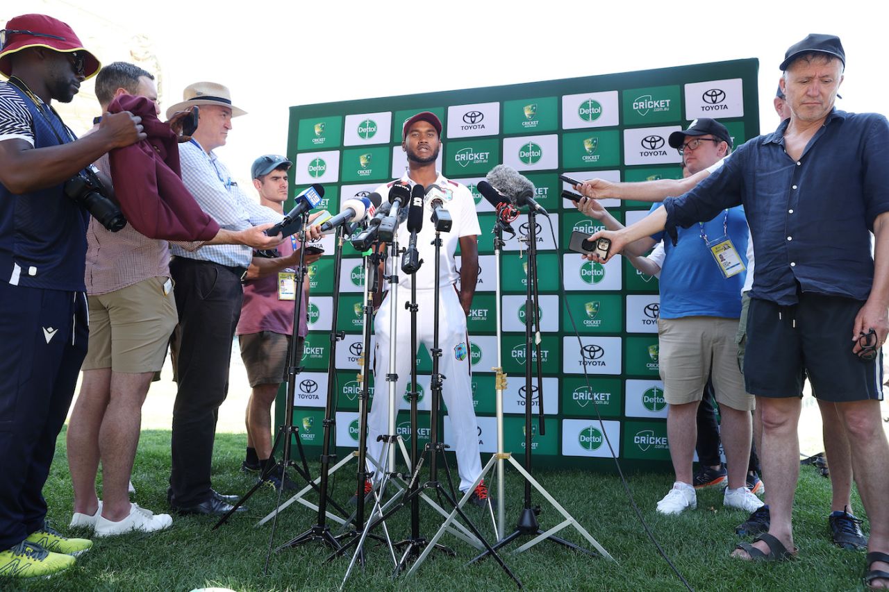 Kraigg Brathwaite addresses the media, Australia vs West Indies, 1st Test, Adelaide, January 16, 2024