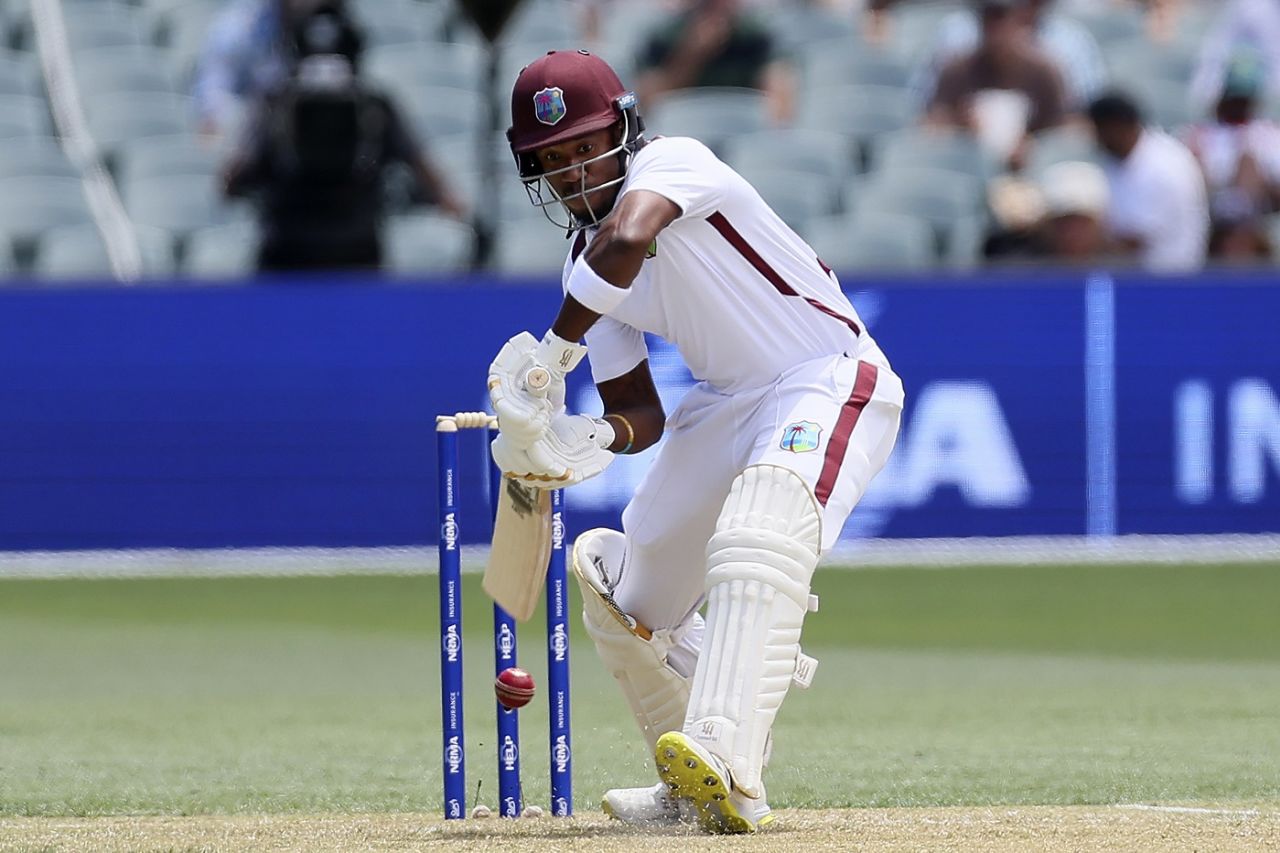 Kavem Hodge looked assured in his first Test outing, Australia vs West Indies, 1st Test, Adelaide, first day January 17, 2024