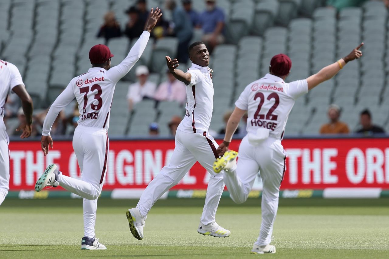 Shamar Joseph struck in his first over on the second day to dismiss Cameron Green, Australia vs West Indies, 1st Test, Adelaide, 2nd day, January 18, 2024