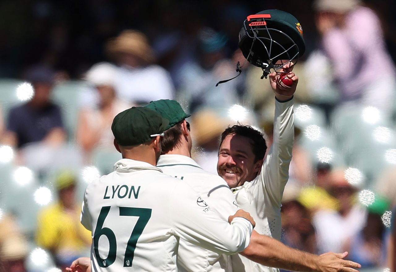 Travis Head plucked a fine catch under the helmet, Australia vs West Indies, 1st Test, Adelaide, 2nd day, January 18, 2024