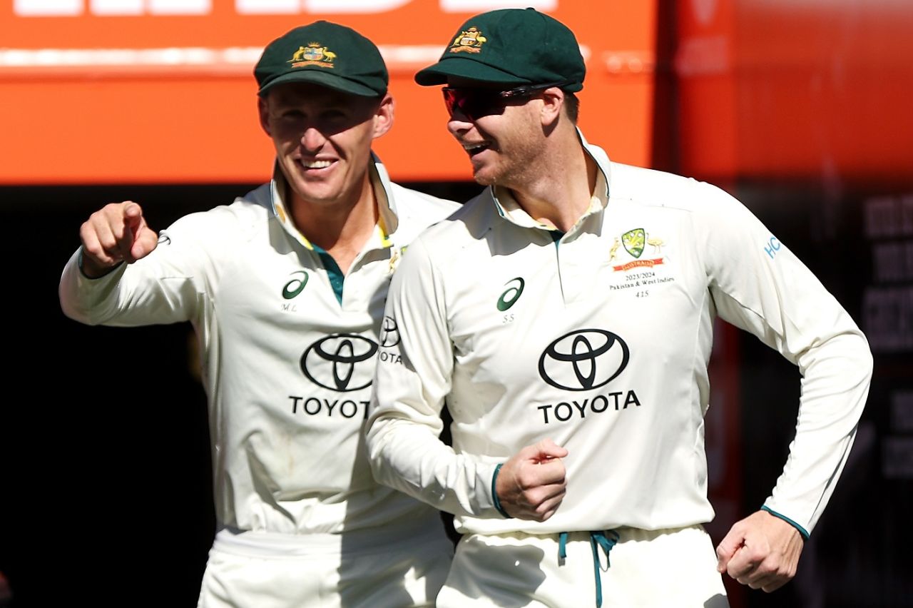 Marnus Labuschagne and Steven Smith share a joke, Australia vs West Indies, 1st Test, Adelaide, 3rd day, January 19, 2024